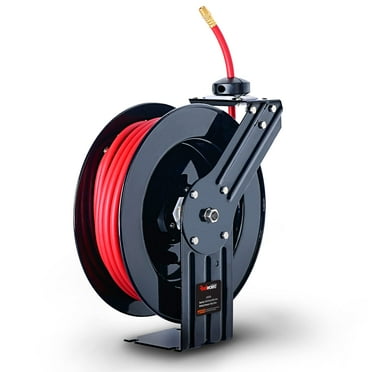 ReelWorks Industrial Retractable Air Hose Reel - 3/8" x  50'FT, 1/4" MNPT