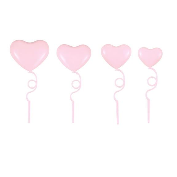 Raindrops Pink Heart Shaped Cake Toppers for Decoration Made of Plastic Ideal for Birthday Party and Wedding 24pcs