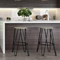 thumbnail image 3 of Simpli Home Simeon Industrial Metal 30 inch Metal Bar Stool with Wood Seat in Cocoa Brown / Black, 3 of 12