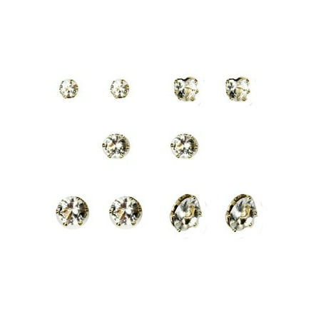 Gold-Tone Stud Earrings, 5 Pack