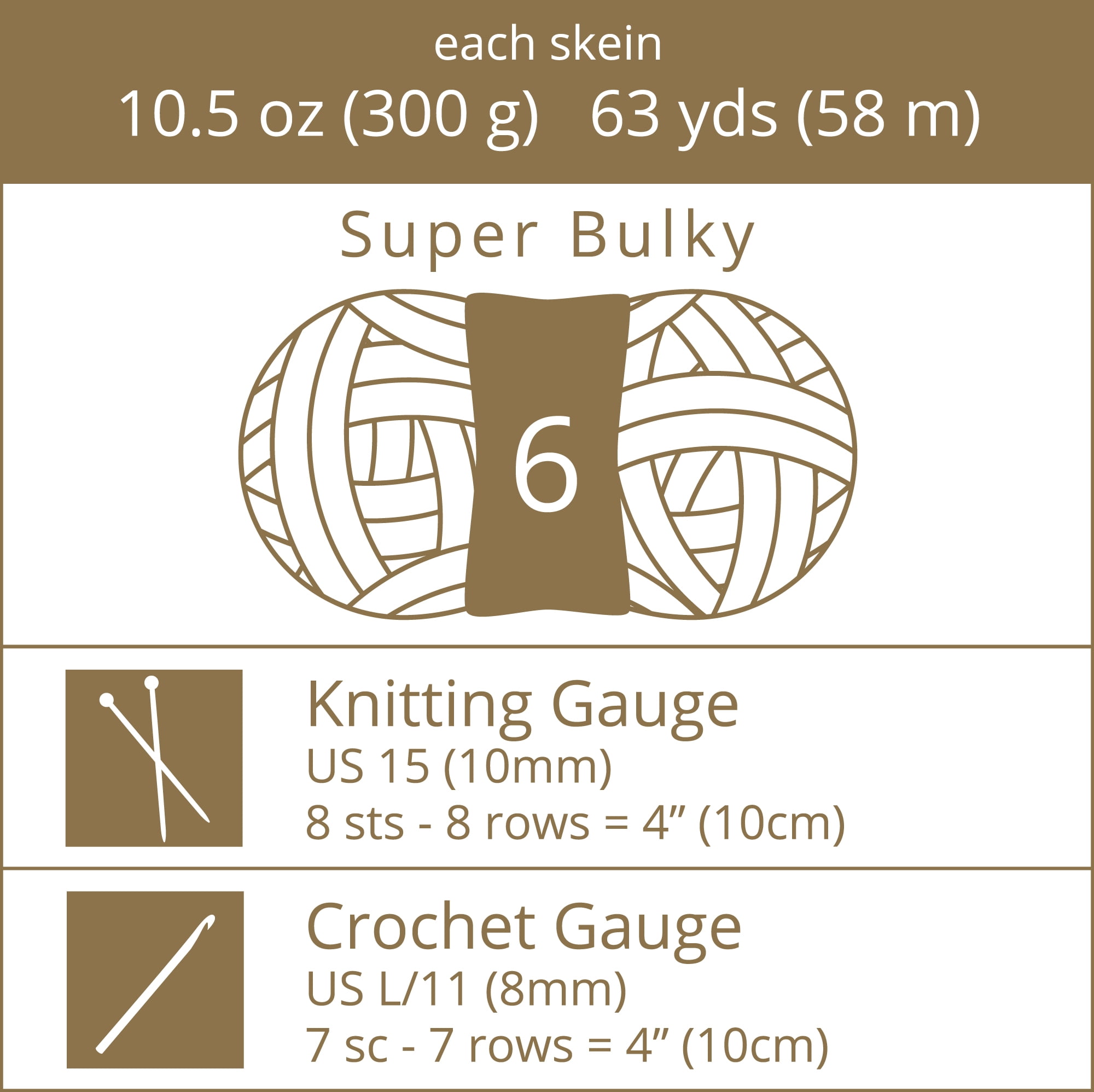 Crafted by Catherine Charcoal Braided Rope Super Bulky Yarn, 63 yards, 10.5oz/300g (2 Pack)