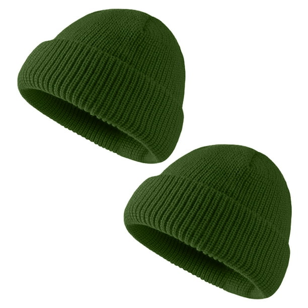 Paquete de 2 gorros de invierno para mujer, de punto elástico, cálidos y cómodos, plegables