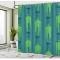 thumbnail image 4 of Ambesonne Alien Shower Curtain, Floating Extraterrestrials, 69"Wx70"L, Fern Green and Petrol Blue, 4 of 4