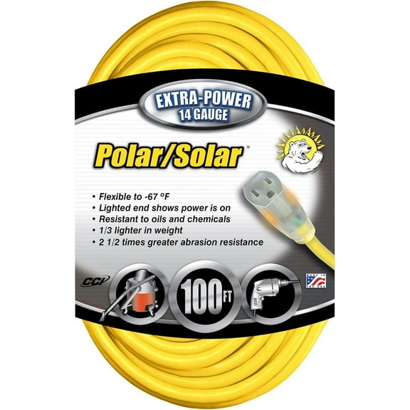100ft. Solar Extension Cord by Coleman Cable 300v. 14 Guage