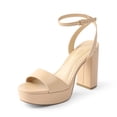 thumbnail image 1 of Sandalia DREAM PAIRS SDHS2423W Plataforma Tacón 10.5 cm Nude Talle 8, 1 of 6