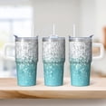 thumbnail image 2 of 20oz Stainless Steel Tumbler with Handle, Geometric Design Double Wall Insulated Travel Coffee Cup Leak-Proof Straw, 2 of 5