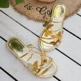thumbnail image 4 of Large Butterflys Flat Bottom Slippers Women Wearing Beach Sandals Summer Sandals for Women Gold 36, 4 of 5