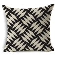 thumbnail image 1 of Housse de Coussin en Lin Style Simple Noir et Blanc pour Canapé Chambre, 1 of 5