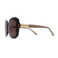 thumbnail image 3 of Womens Rhinestone Jewel Hinge Oversize Butterfly Designer Sunglasses Tortoise Beige Brown, 3 of 4