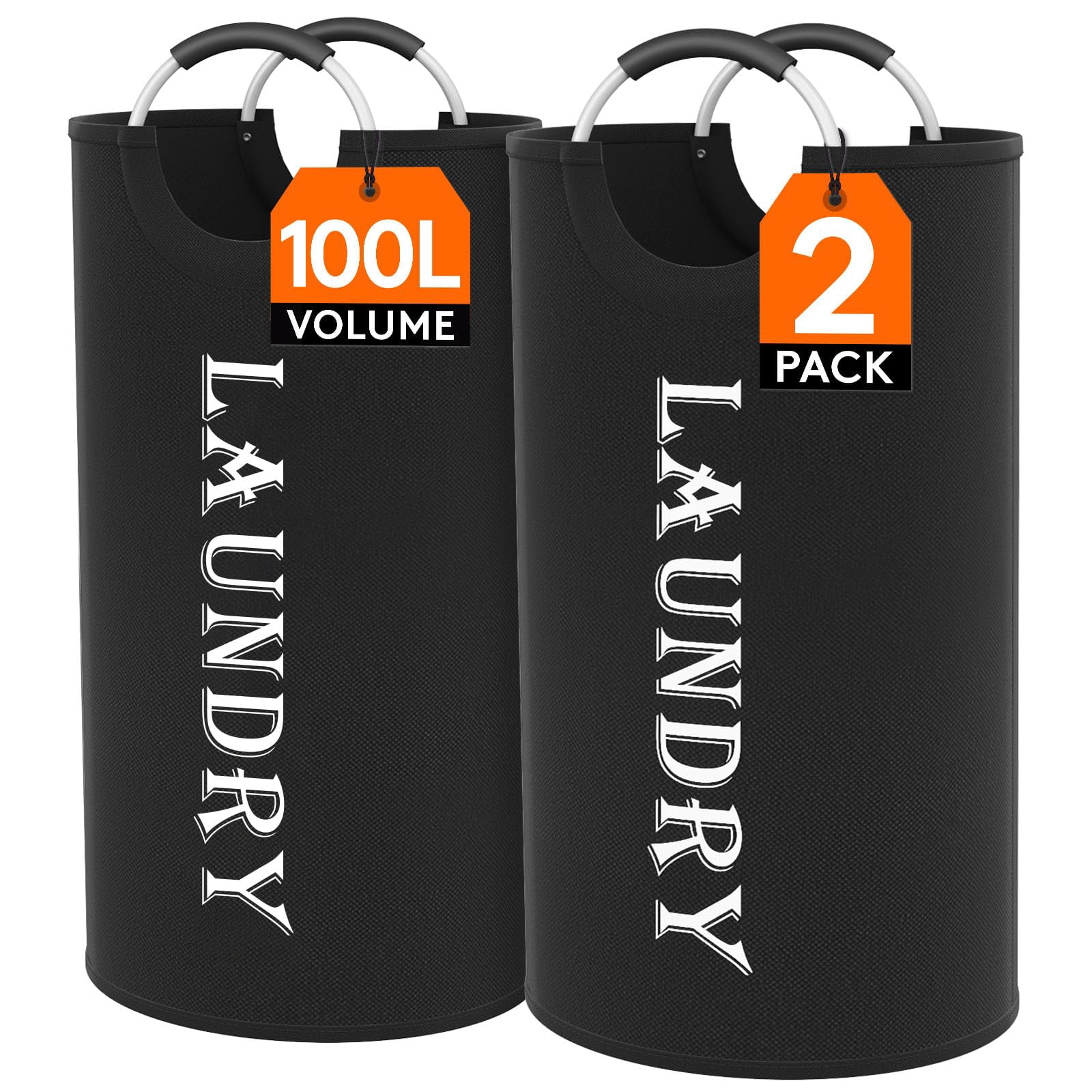 Cesta de lavandería Lifewit, 100 L, paquete de 2 con asas de aluminio ...