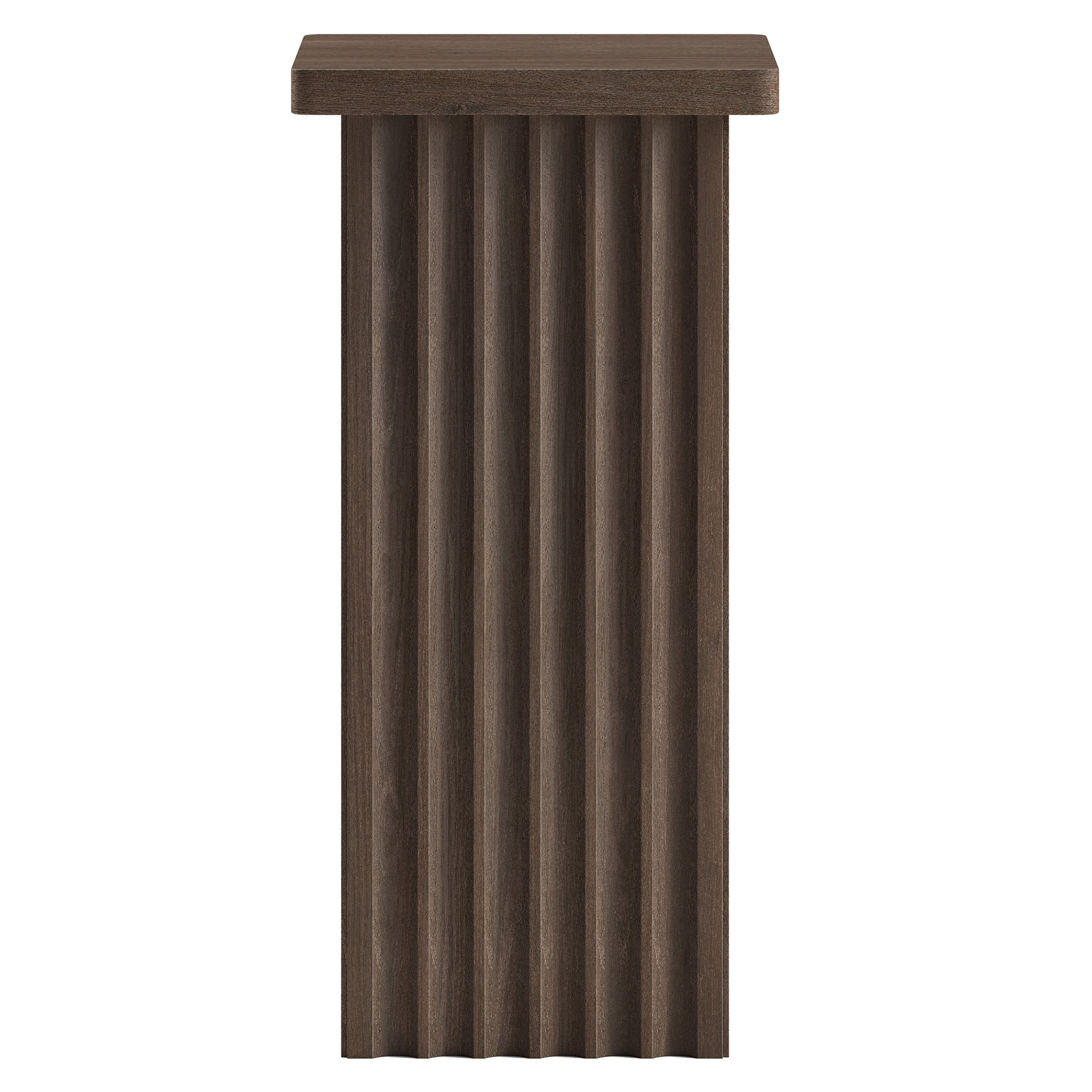 Evelyn&Zoe Modern/Contemporary 10.75" Wide Brown Oak Side Table