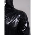 thumbnail image 6 of Nyeemya Mens Womens PVC Exercise Workout Sauna Suit Long Sleeve Zipper Drawstring Hooded Jacket Black XL, 6 of 7