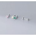 thumbnail image 3 of EOEMY 925 Sterling Solid Silver Clear/Blue/Pink 4mm Crystal Zirconia Cz Stud Earrings-Pink, 3 of 7