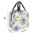 thumbnail image 5 of Blue Rose Floral Lunch Bag Thick Aluminum Foil Cooler Tote for Women Work Picnic Gift, 5 of 7