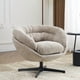 thumbnail image 1 of Silla de oficina de chenilla moderna, silla de acento giratoria de 360 ° con cojín extraíble, silla de oficina redonda, base de metal negro, 1 of 5