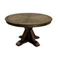 thumbnail image 6 of Benjara Round Solid Wood Dining Table with Pedestal Base- Light Oak Brown, 6 of 10