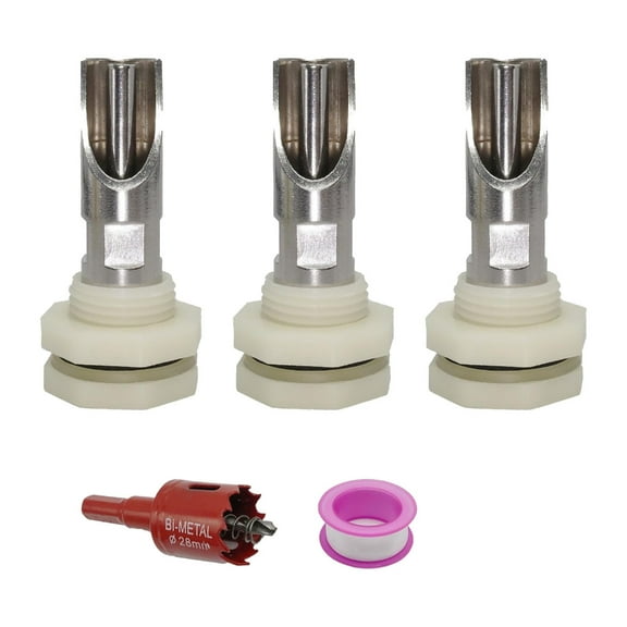 5Pcs Sturdy Stainless Steel Pigs Nipple Waterer Set for Easy Installation