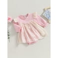 thumbnail image 3 of Bagilaanoe Newborn Baby Girl Rompers DressRuffle Contrast Color Bodysuits 6M 12M 18M 24M Infant Fall Tulle Patchwork A-line Princess, 3 of 9