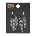 thumbnail image 3 of Madden NYC Women's Fashion Hematite Rhinestone Fringe Chandelier Earrings, 3 of 3