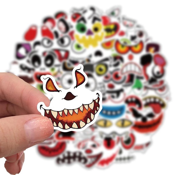 50 pegatinas de mueca emoji de calabaza de Halloween transfronterizas de Amazon