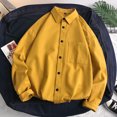 thumbnail image 2 of adviicd Mens Hawaiian Shirts Mens Paisley Shirt Long Sleeve Dress Shirt Button Down Casual Regular Fit Yellow 4XL, 2 of 3