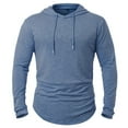 thumbnail image 3 of MQLKF Men's Athletic Hooded Shirts Long Sleeve Workout Sport Hoodie Casual Running T Shirt Pullover Top Fashionable Men's Top, 3 of 5