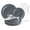 Matte Charcoal Gray, variant on Smarty Matte Charcoal Gray Round Disposable Plastic Wedding Value Set (30 Settings)