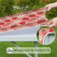 thumbnail image 6 of Strawberry Plants Fruit Flower Heart Square Fitted Tablecloth with Elastic Edge,Square Table Cover,Washable Elastic Table Cover for Home Kitchen Party Decor 34"x34", 6 of 6