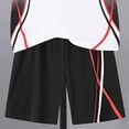 thumbnail image 6 of Splozh Athletic Boys Short Sets Boys Fashion Boys Sportwear Tracksuit Summer Thin Toddler Short Sleeve Shorts Two Piece Set T Shirt and Capri Pants,White,13-14 Years, 6 of 6