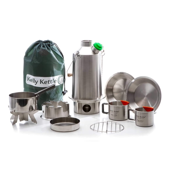 Kit de campamento base Ultimate Kelly Kettle de Camp Kettle, acero inoxidable, 1,6 L