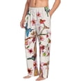 thumbnail image 2 of Uemuo Watercolor Floral With Butterflies Pattern Men's Wide Leg Palazzo Lounge Pants with Pockets Light Weight Loose Comfy Casual Pajama Pants-Small, 2 of 9