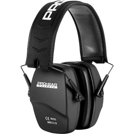 PROHEAR 036 Digital Electronic Ear Protection Muffs with GEP02 Gel Ear Pads Sound Amplification Earmuffs NRR 23dB Low Profile Hearing Protection - Black