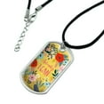 thumbnail image 2 of Actually I Can Empowerment Flowers Military Dog Tag Pendant Necklace with Cord, 2 of 5