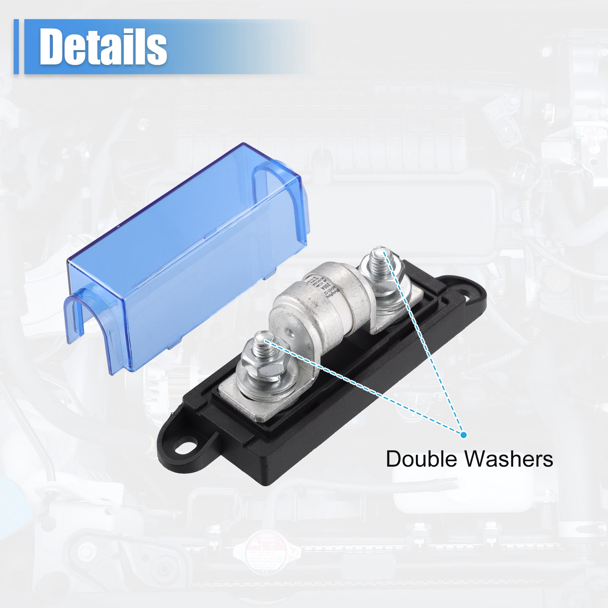 Unique Bargains Universal Car Truck SUV Marine Boats DC250V Fuse Block 200A Class T Fuse Holder with 200 Amp