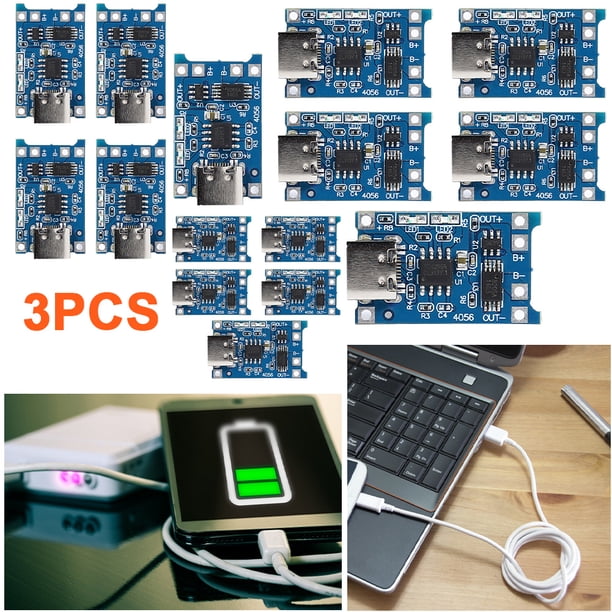(HW-373 5 piezas) 5 uds TP4056 1A módulo placa carga batería litio nueva protección carga interfaz USB TYPE-C