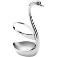 thumbnail image 1 of Soporte para cuchara y tenedor, Base de cisne de acero inoxidable, estante para vajilla, organizador de cubiertos, reposacucharas (color: plateado) (1 unidad), 1 of 5