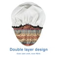 thumbnail image 4 of Shower Caps,Red and Yellow Geometric Striped Pattern Waterproof Shower Cap for Women 4 Pieces,Double Reusable Hair Cover for Shower PEVA Elastic Stretch Hem, 4 of 7