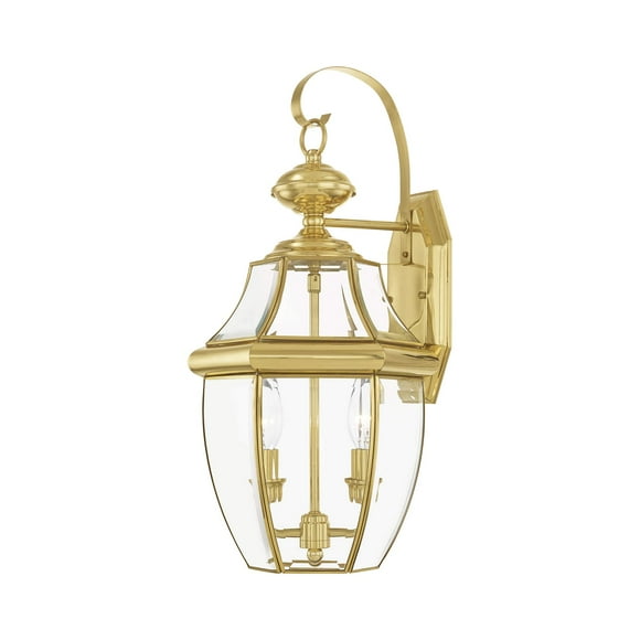 Farol de pared exterior Livex Lighting Monterey de latón pulido