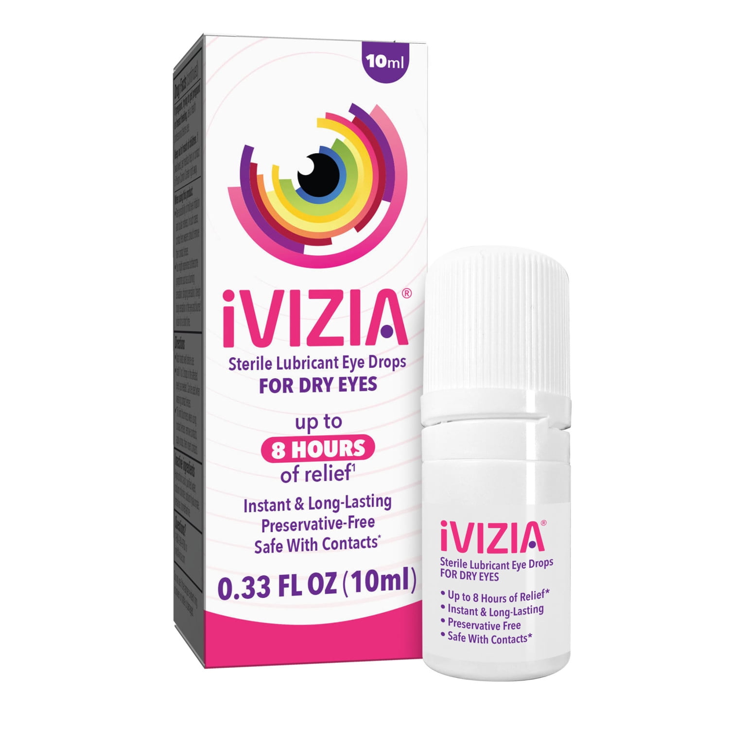 (3 pack) iVIZIA Dry Eye Drops, Preservative-Free, 10ml Bottle