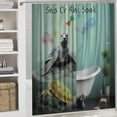 thumbnail image 6 of Orinice Funny Sea Turtle Shower Curtain Black and White Ocean Sea Turtle Shower Curtain with Hooks Polyester Waterproof Fabric Nautical Bathroom Decor Kids Shower Curtain 36x72, 6 of 7