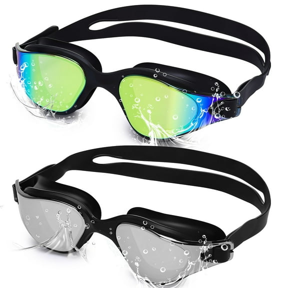 Hengguang 2 Pack Polarized Swimming Goggles, Swim Pool Goggles Anti Fog Anti UV No Leakage for Men Women Adults Teenagers