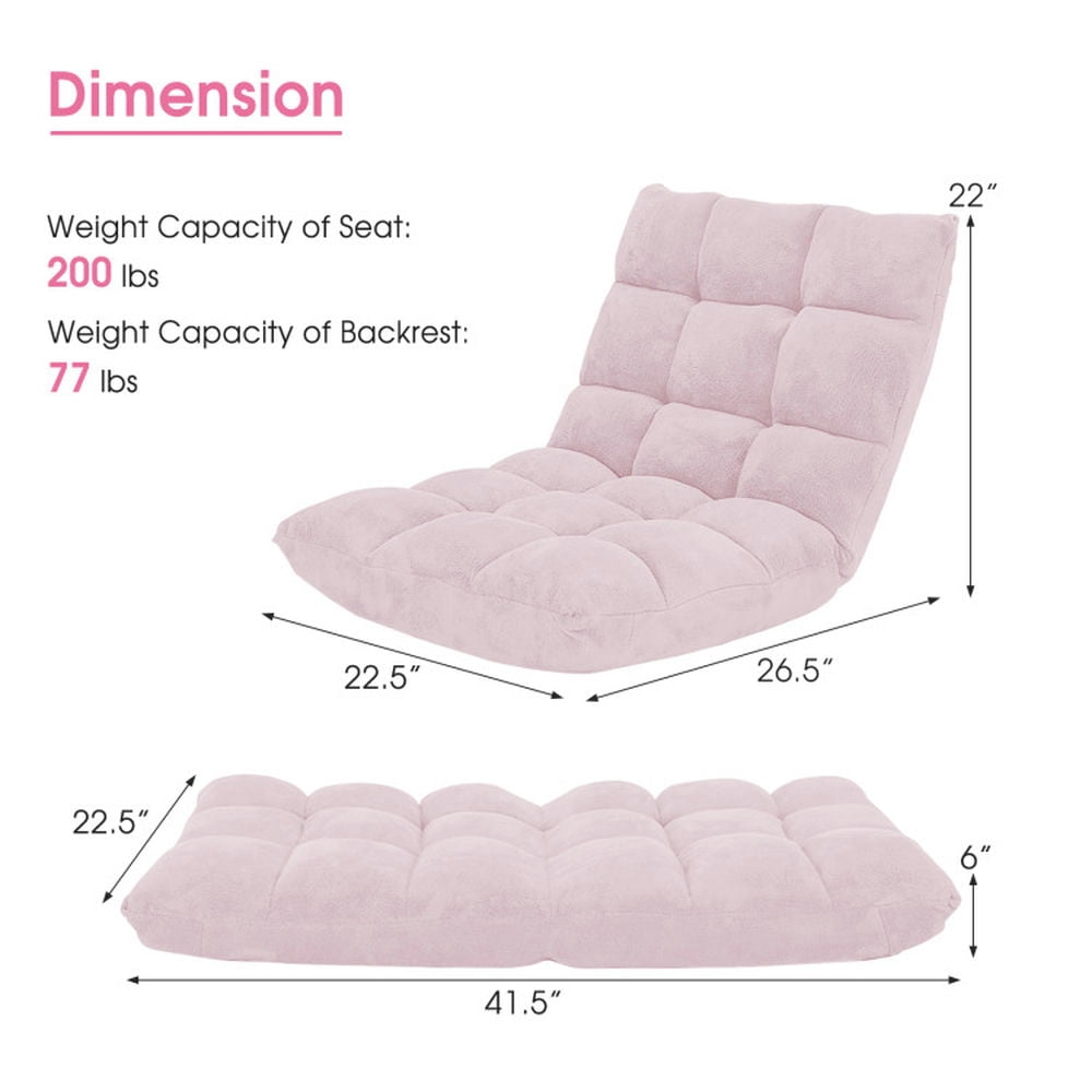 Finihen Floor Chair, Adjustable Folding Floor Chair, 14-Position Adjustable Cushioned Floor Chair, for Living Room, Bedroom, for Gaming, Reading, Light Pink Finihen Floor Chair, Adjustable Folding Floor Chair, 14-Position Adjustable Cushioned Floor Chair, for Living Room, Bedroom, for Gaming, Reading, Light Pink