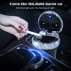thumbnail image 2 of Cenicero portátil para cigarrillos, indicador de luz LED azul para uso nocturno que garantiza un fácil acceso, cenicero sin humo con material ABS de calidad perfecto para portavasos de automóvil, 2 of 8