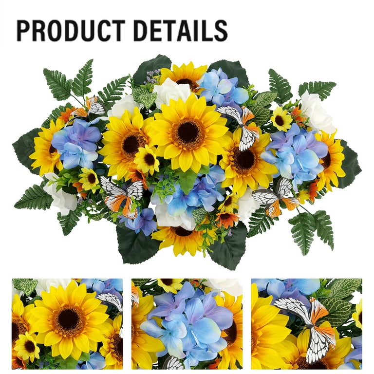 Mainstays 30in Outdoor Artificial Floral Headstone Saddle