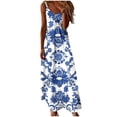 thumbnail image 2 of QUNYINEY Sun Dresses Women A-Line Sleeveless Floral Long Dresses Vacation V-Neck Summer Loose Fit Slip Dress, 2 of 5