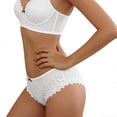 thumbnail image 6 of Joau Women's Floral Lace G String Thongs T Back Underwear Criss Cross Strappy Hipster Thong Panties Stretch Seamless Bikini Panties V-Shape Design Briefs, 6 of 7