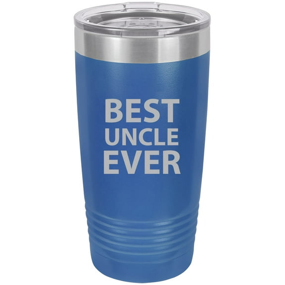Best Uncle Ever Stainless Steel Engraved Insulated Tumbler 20 Oz Travel Coffee Mug, Blue