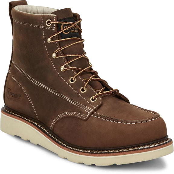 Chippewa Men's Edge Walker 6" Brown Soft Toe Electrical Hazard Oil & Slip Resistant Work Boots, Size 13 (EE) - ED5322