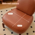 thumbnail image 3 of Cute Accent Chair with Solid Wood Legs, Faux Leather Living Room Chair with Soft Cushion, Cozy Armless Reading Chair for Bedroom, Apartment, Balcony, Waiting Room, Brown, 3 of 12