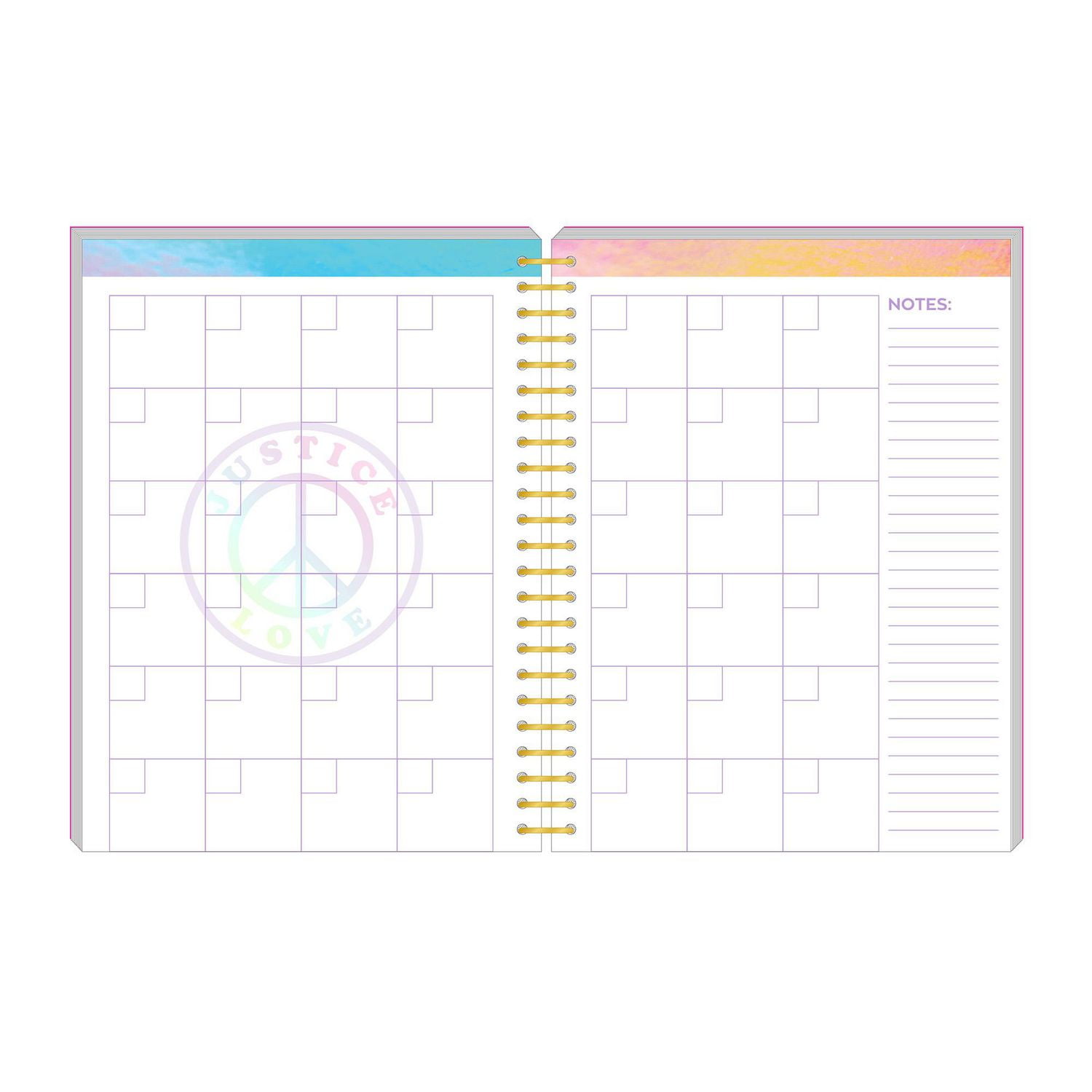 Justice Tie-Dye Planner Agenda